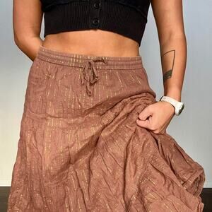 Y2k bohemian midi skirt